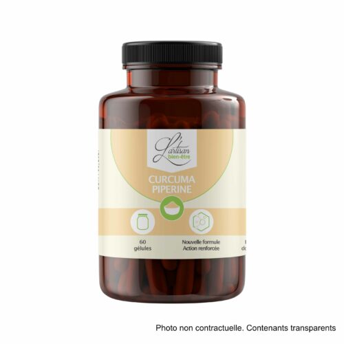 24 piluliers de 60 gélules de curcuma & pipérine