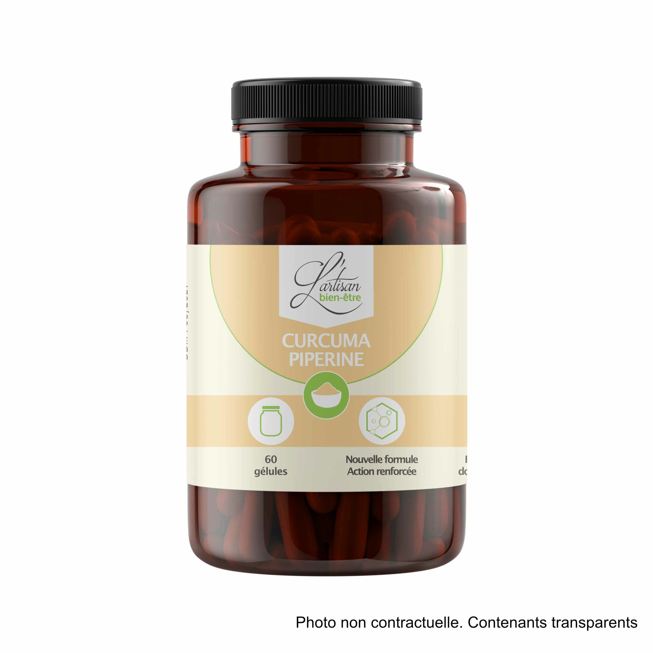 24 piluliers de 60 gélules de curcuma & pipérine